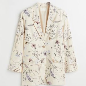 Oversized Floral Print Blazer XL